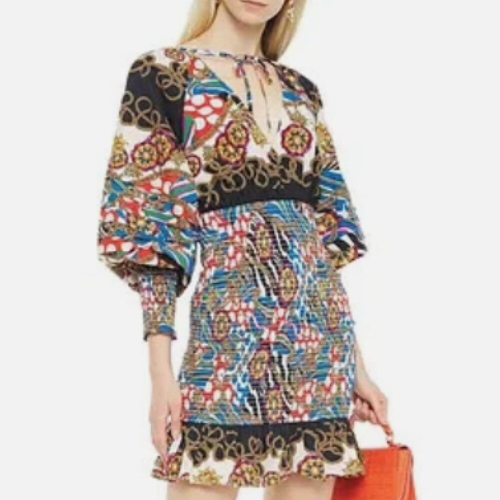 NWT RHODE Resort Anya Printed Smoked Dress